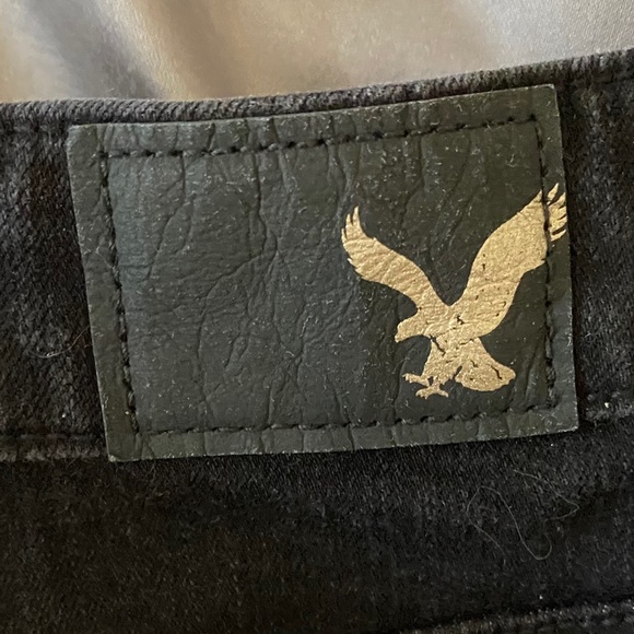 AEO Black 360 Super Stretch Hi Rise Shorty Shorts High Waisted Spring Break Sz 4 - Picture 5 of 10